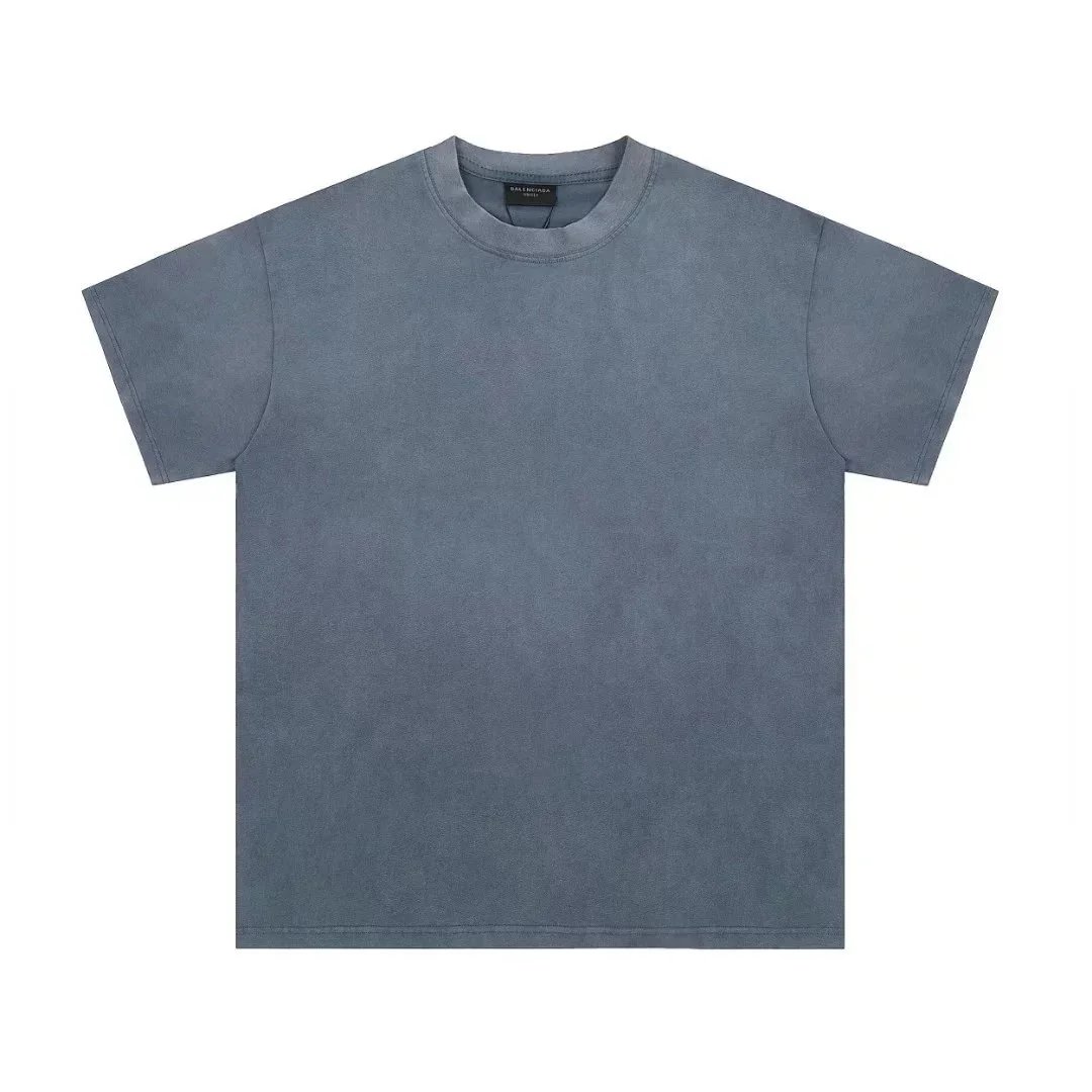 Balenciaga T-Shirts Logo Graphic Short-Sleeve T-Shirt — Haze Gray 002