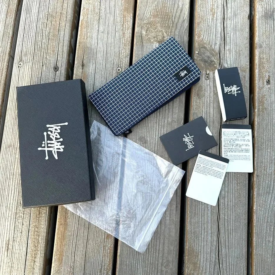 Stüssy Grid Pattern Short Wallet Navy - 10