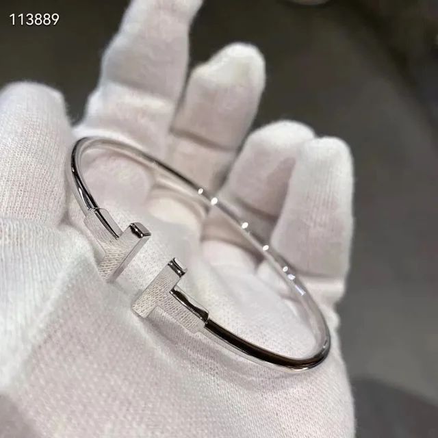 Unbranded Jewelry Open Cuff Double T Bracelet with Pavé Accent product detail image 9