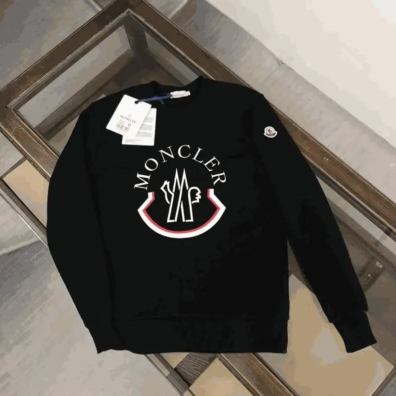 Moncler Men's Black Logo Sweatshirt - Comfortable 