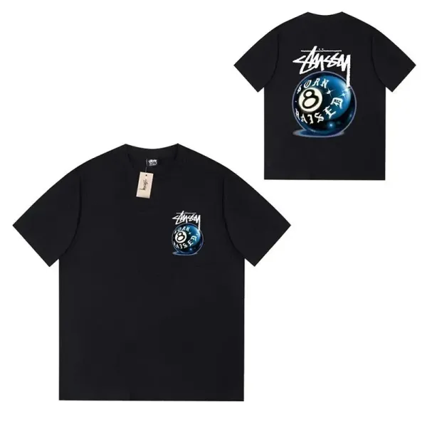 Stussy Born Raised 8-Ball Graphic T-Shirt Black - 1