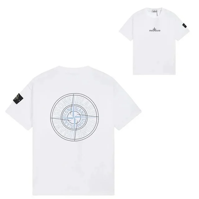 Stone Island T-Shirts Short-Sleeve Graphic Logo Print product detail image 6