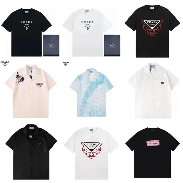 Prada T-Shirts Short-Sleeve Logo Print product detail image 1