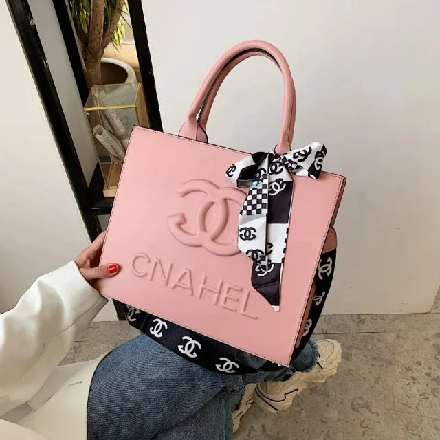 Chanel Handbags Top-Handle Tote with Logo-Print Shoulder Strap and Scarf product detail image 5