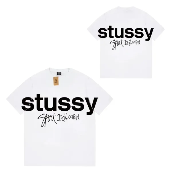 Stussy Sport 100% Cotton White T-Shirt - 1