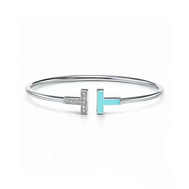 Unbranded Jewelry Open Cuff Double T Bracelet with Pavé Accent product detail image 10