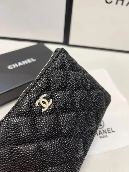 Chanel Mini Wallet on Chain Black Shiny Stingray Quilted Card Holder - 6
