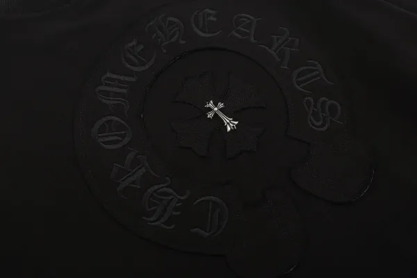 Chrome Hearts Cross Embroidered Black Crewneck Sweater - 9