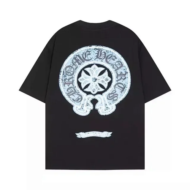 Chrome Hearts T-Shirts Short-Sleeve T-Shirt with Cross and Logo Back Graphic product detail image 4
