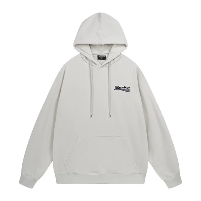 Balenciaga Hoodies & Sweatshirts Pullover hooded sweatshirt with logo graphic and kangaroo pocket product detail image 1