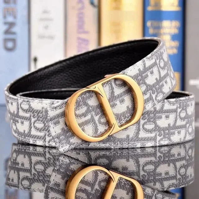 Dior Belts Oblique jacquard belt with CD buckle product detail image 8