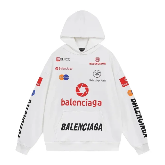 Balenciaga Hoodies & Sweatshirts Pullover hoodie with graphic logo print and kangaroo pocket product detail image 7