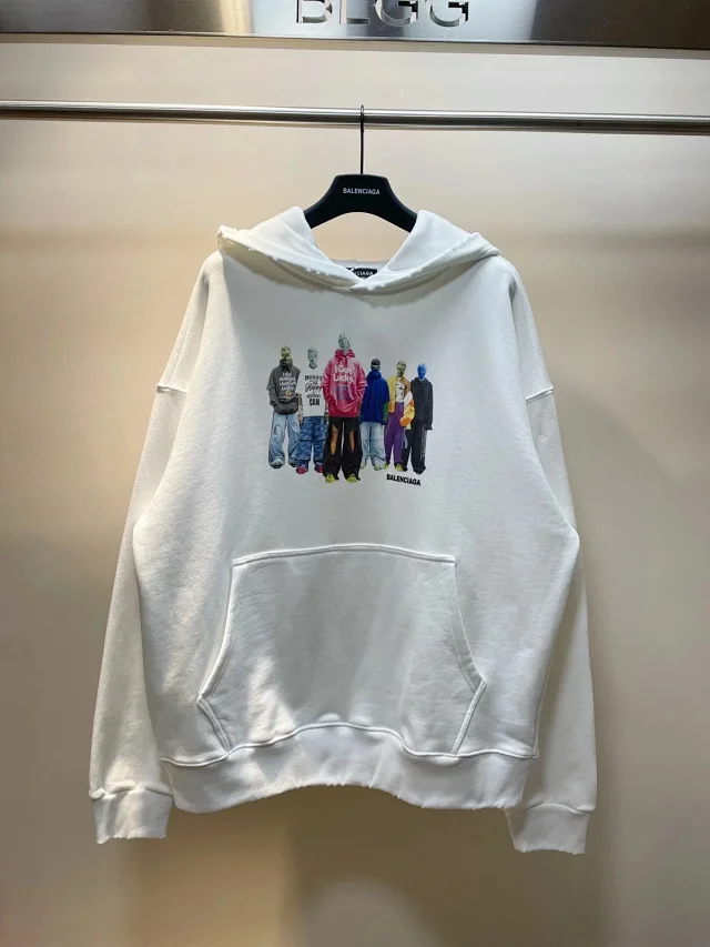 Balenciaga Jackets Hooded Color-Block Zip Windbreaker product detail image 9