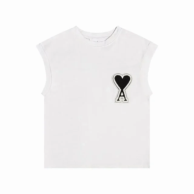 AMI Paris T-Shirts Sleeveless de Coeur patch T-shirt product detail image 4