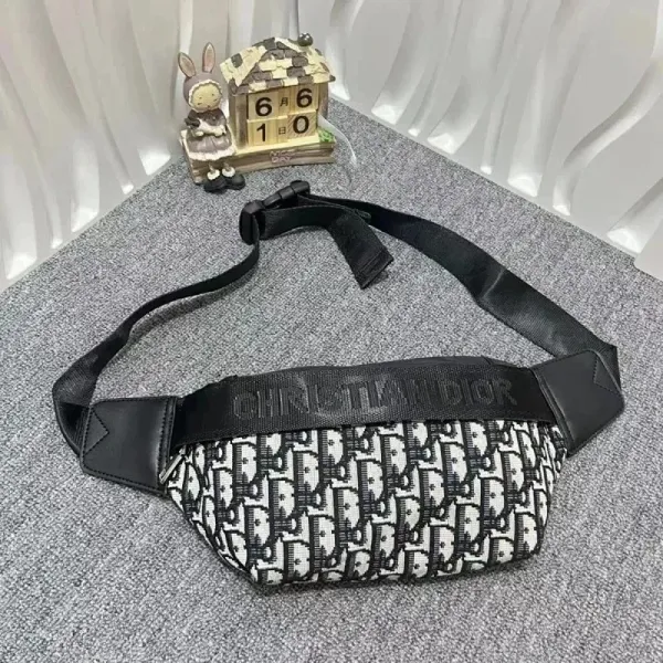 Dior Oblique Monogram Belt Bag Black and White - 1
