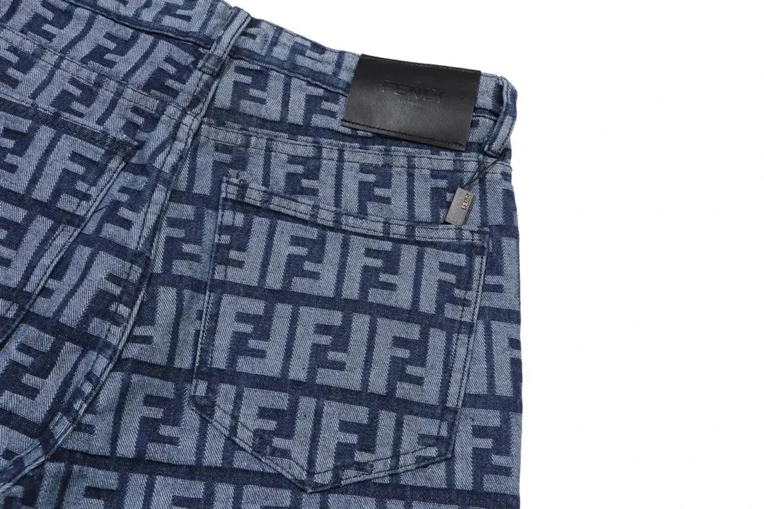 Fendi Embroidered Patch Denim Jeans Blue - 11
