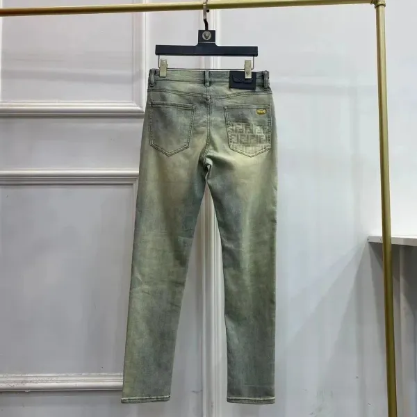 Fendi FF Logo Patch Light Wash Jeans - 11