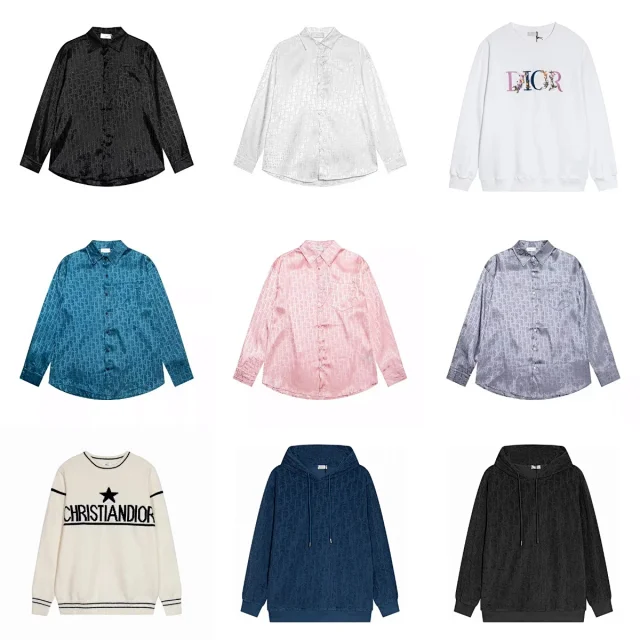 Dior Shirts Oblique jacquard long-sleeve button-up shirt product detail image 1