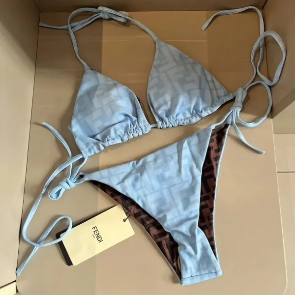 Fendi Logo-Print One-Piece Swimsuit Brown - 9