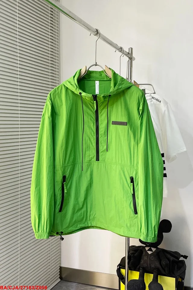 Balenciaga Jackets Hooded Color-Block Zip Windbreaker product detail image 6