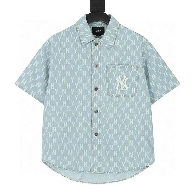 MLB Shirts Short-sleeve button-up logo-print shirt product detail image 9