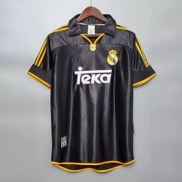 Real Madrid 1999-2000 Away Jersey Black/Yellow - 1