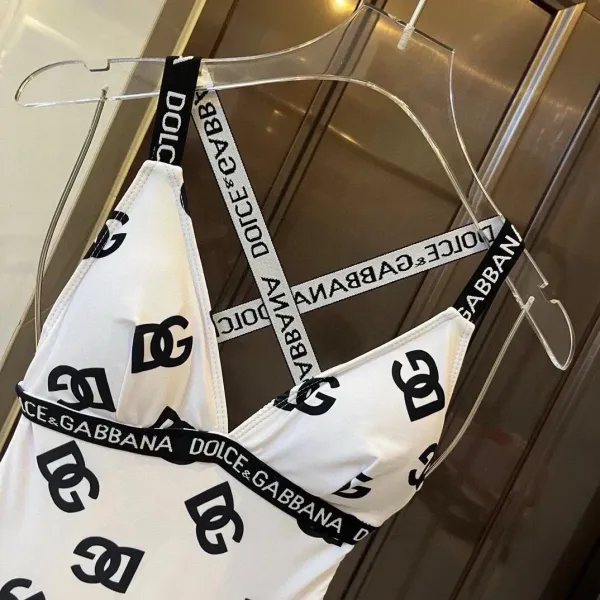 Dolce & Gabbana Logo Band Bralette and Brief Set White Underwear - 3