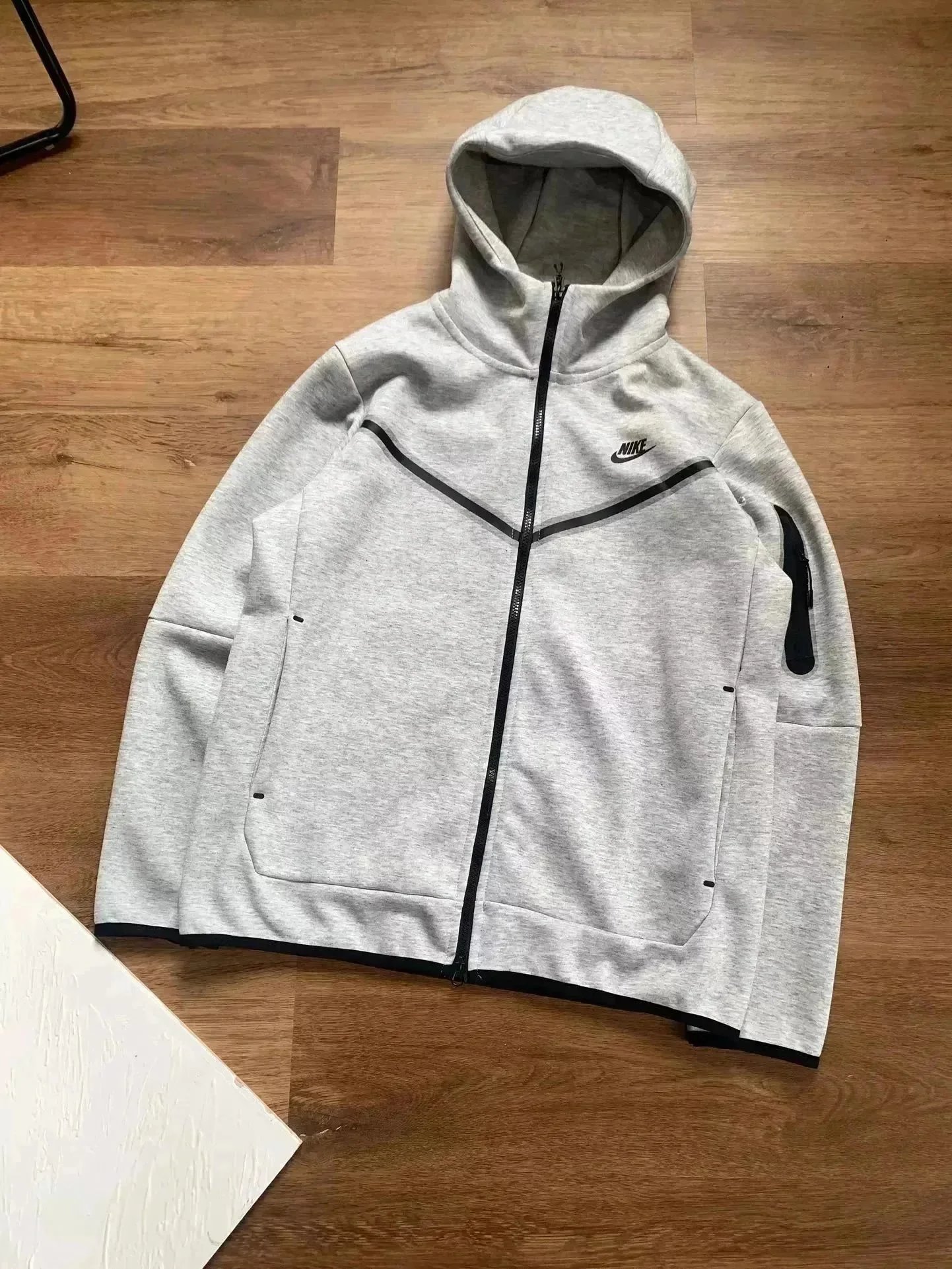 Nike Matching Sets Hooded zip-up jacket and jogger pants set — Gray coat