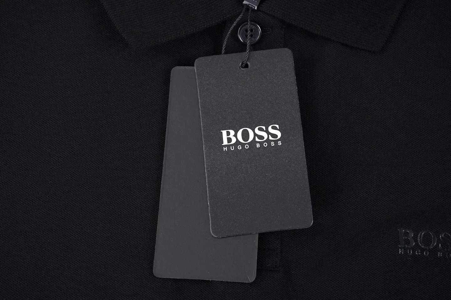 Hugo Boss Logo Polo Black with Yellow Trim Polo - 7
