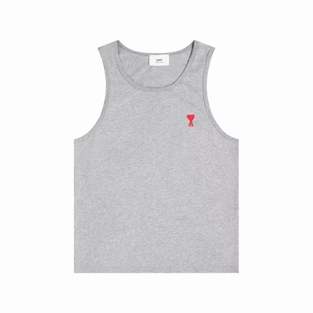 AMI Paris T-Shirts Sleeveless de Coeur patch T-shirt product detail image 3