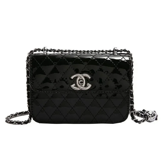 Chanel Crossbody Bags Diamond-Quilted Patent Chain Strap product detail image 4