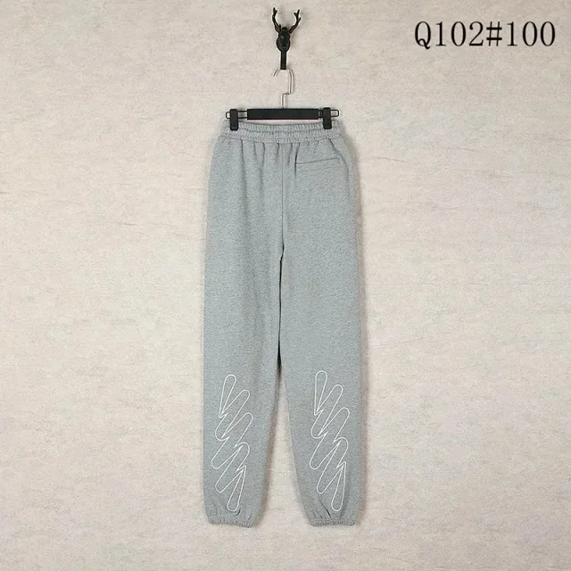 Off-White Trousers Elastic-Waist Jogger Sweatpants with Diagonal Leg Graphics product detail image 10