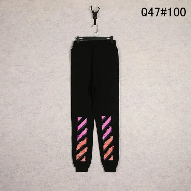 Off-White Trousers Elastic-Waist Jogger Sweatpants with Diagonal Leg Graphics product detail image 29