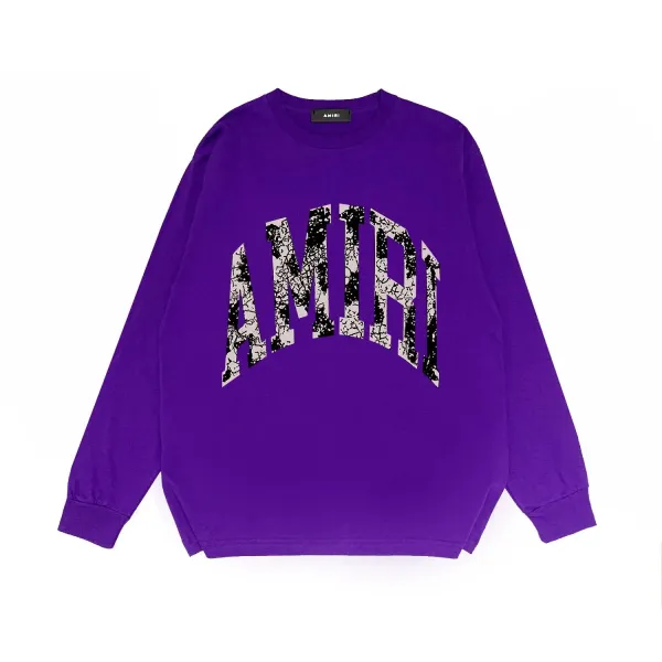 Amiri Arch Logo Purple Long-Sleeve Tee - 1