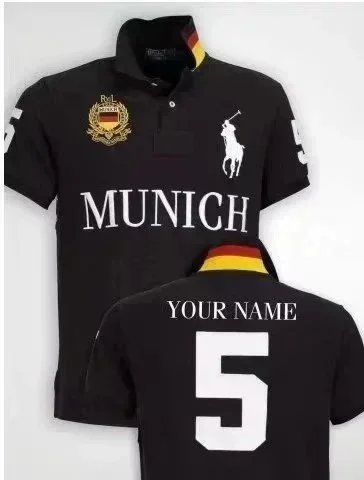 Polo Ralph Lauren Shirts Short-Sleeve City Crest Shirt with Number Back — black-munich