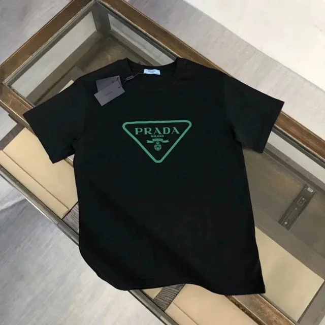 Prada T-Shirts Short-Sleeve Logo Print product detail image 6