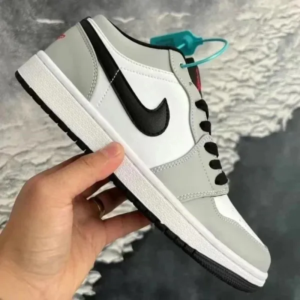 Nike Air Jordan 1 Low White/Gray/Black Sneakers - 1