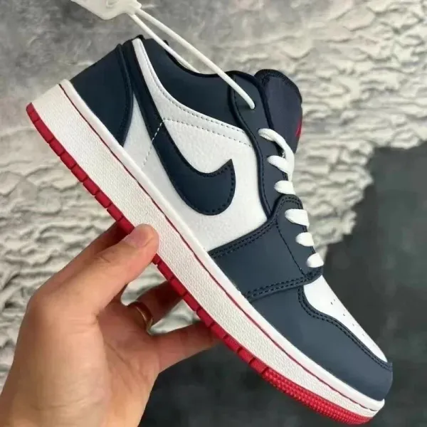 Nike Air Jordan 1 Low Midnight Navy Red Sneakers - 1