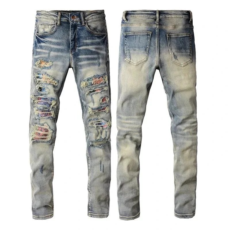 Unbranded Jeans Distressed Slim-Fit — 876