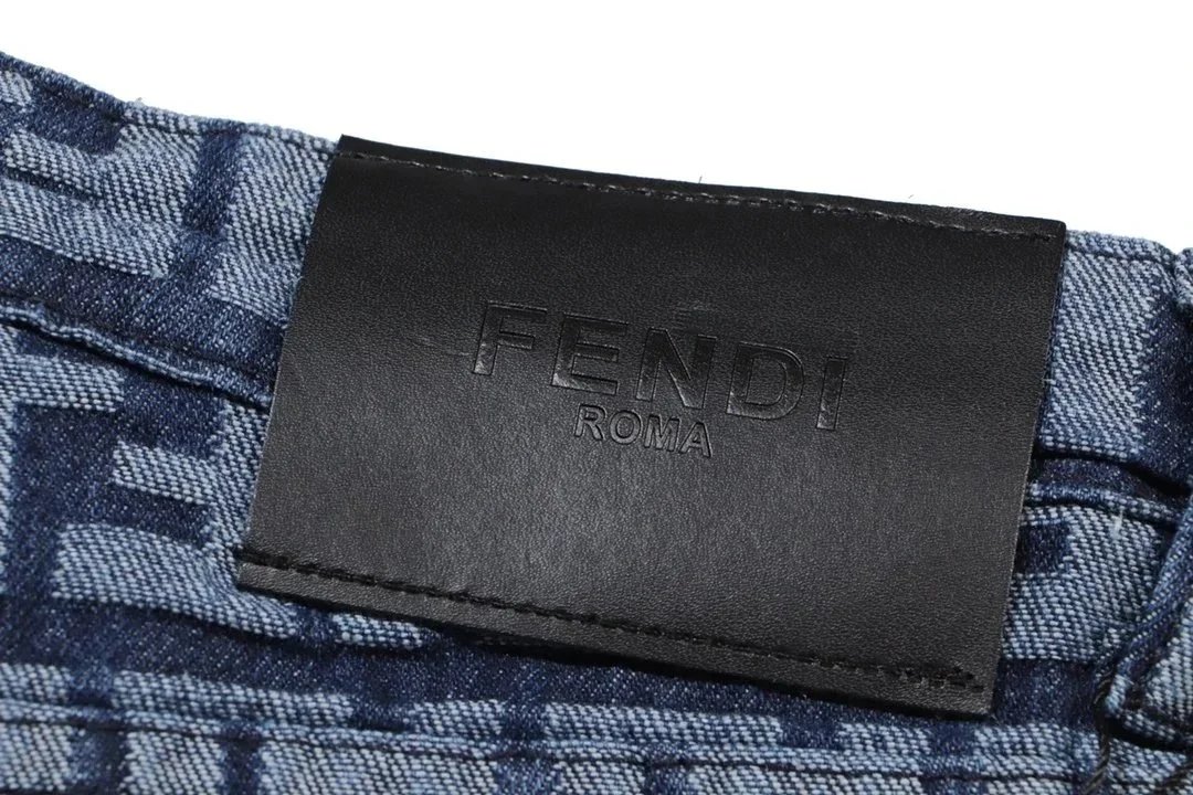 Fendi Embroidered Patch Denim Jeans Blue - 9