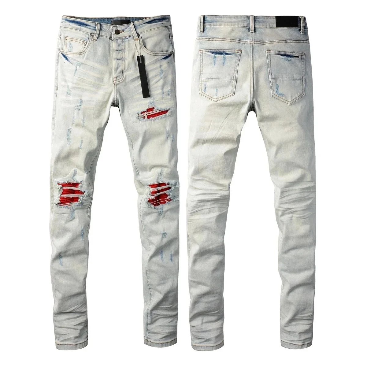 Unbranded Jeans Distressed Slim-Fit — 8887