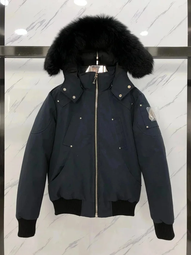 Moose Knuckles Down Jackets Fur-Trim Hooded Bomber product detail image 2