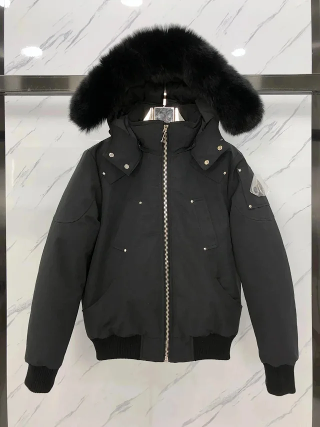 Moose Knuckles Down Jackets Fur-Trim Hooded Bomber product detail image 9