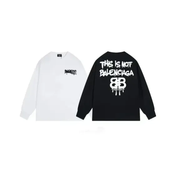 Balenciaga Logo Print Black Crewneck Hoodie - 9