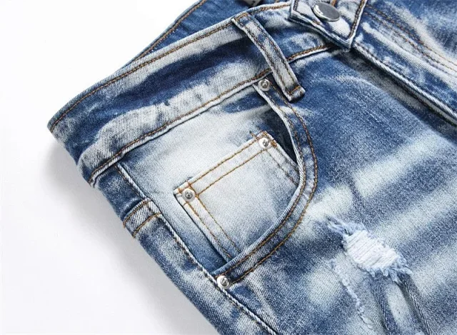 AMIRI Jeans Distressed embroidered skinny product detail image 8