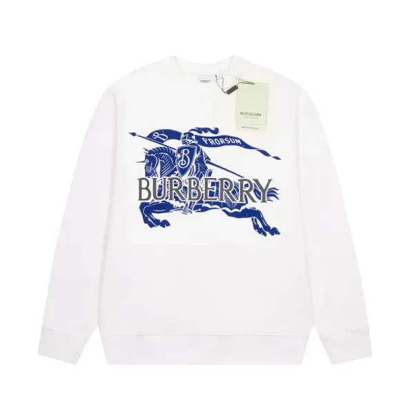 Burberry Equestrian Knight Graphic White Hoodie - 1