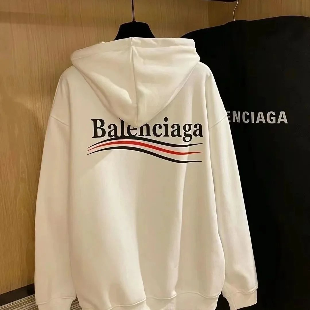 Balenciaga Hoodies & Sweatshirts Logo Graphic Crewneck Sweatshirt — 31-White