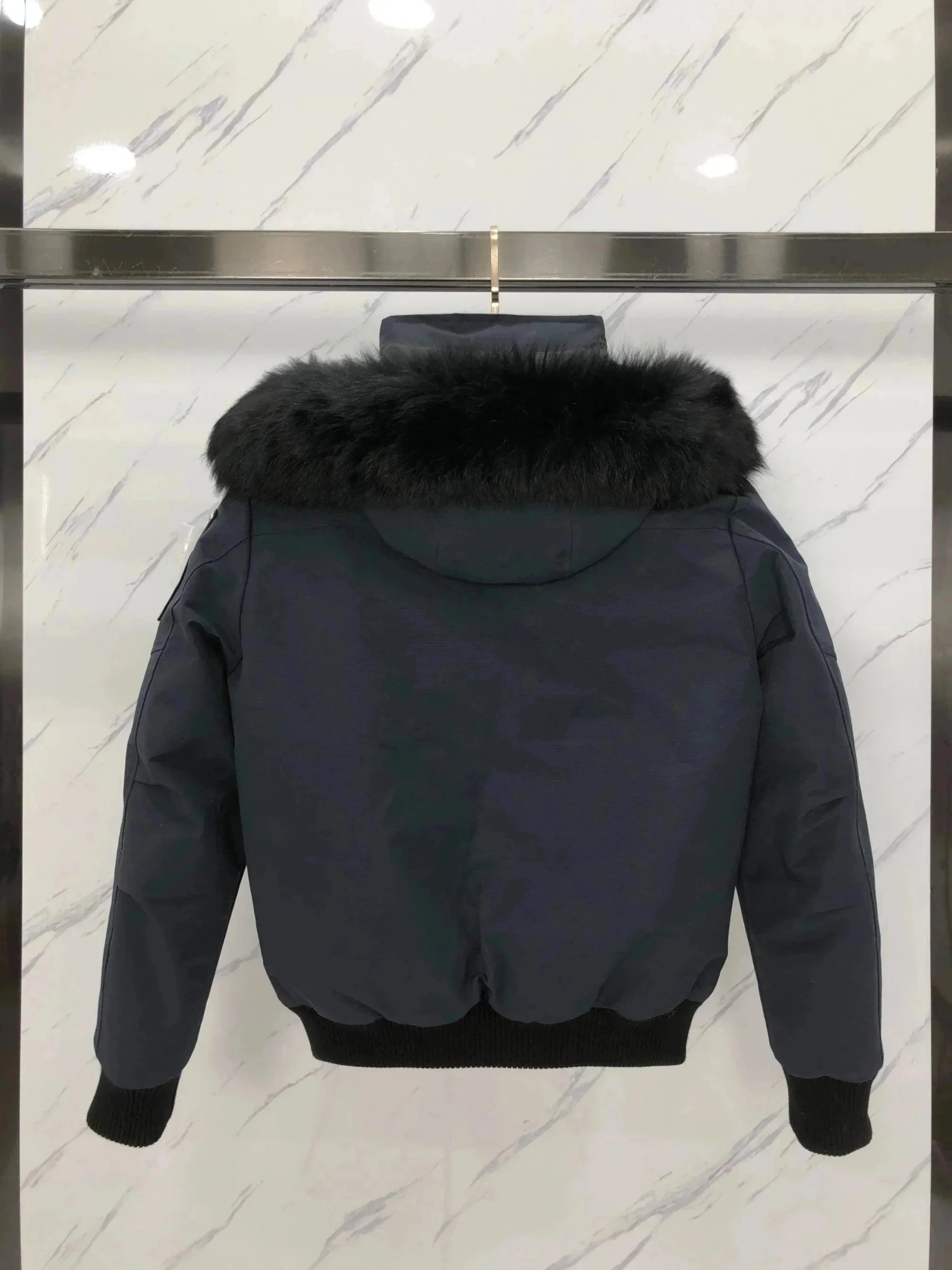 Moncler Maya White Down Jacket with Fur Trim - 5