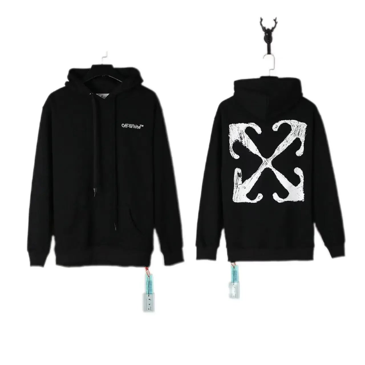 Off-White Arrow Print Hoodie Black - 1