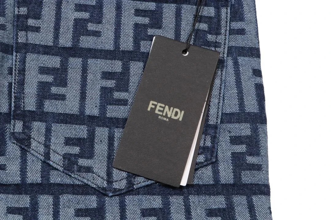 Fendi Embroidered Patch Denim Jeans Blue - 10